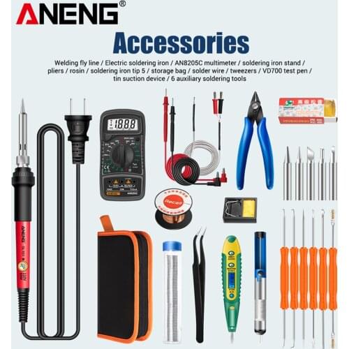 Digital Display Electric Soldering Iron 25pcs 17pcs 16pcs 12pcs Adjustable Temperature Welder Tool Heat Pencil Rework Repair set