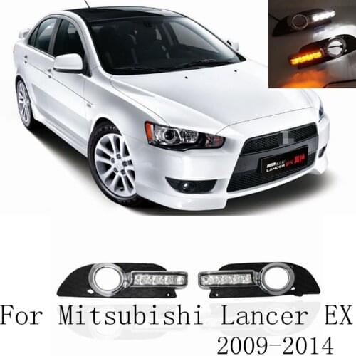1 Set For Mitsubishi Lancer EX 2009 2010 2011 2012 2013 2014 LED DRL Daytime Running Lights Daylight Fog Head Lamp