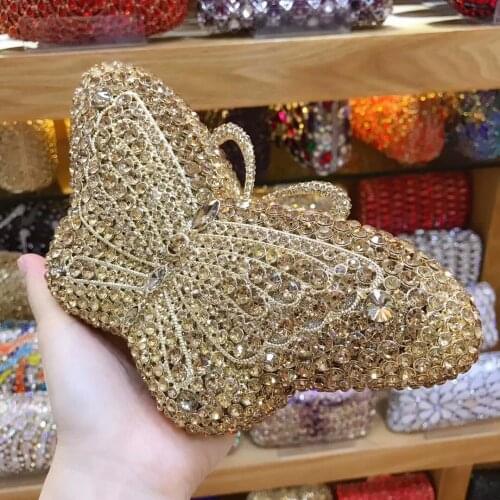 Women Butterfly Shape Women Day Clutches Small Chain Shoulder bag Handbags Hasp Red Wedding Bridal Evening Bags For Party Purse