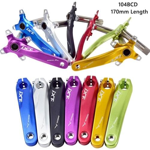 Bicycle Crankset IXF 104BCD Mountain Bike Crank Arm Set with BB Chainring Bolts MTB Road Bike for Shimano, Giant, FSA Bike Part