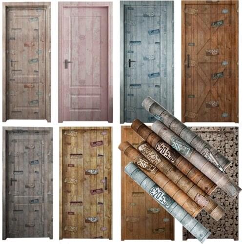 Creative Industry Stickers on the Doors Wallpaper for Door Living Room Bedroom Home Decor DIY Waterproof Wallpapers deursticker