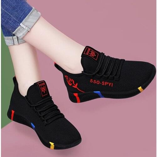 Women Sneakers Spring New Women Casual Shoes Mesh Lace Up Sports Shoes Outdoor Breathable Platform Sneakers Women Flats Shoes
