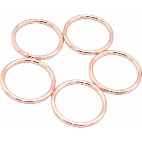 Rose Gold Round O Ring Loop Metal Closed Ring O Buckle Belt Strap Buckle Snap Clip for Handbag Purse Making Leather Craft