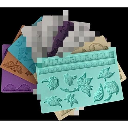 Minsunbak 3D Flower Printed Shape Embossed Silicone Mold Fondant printing mold collection