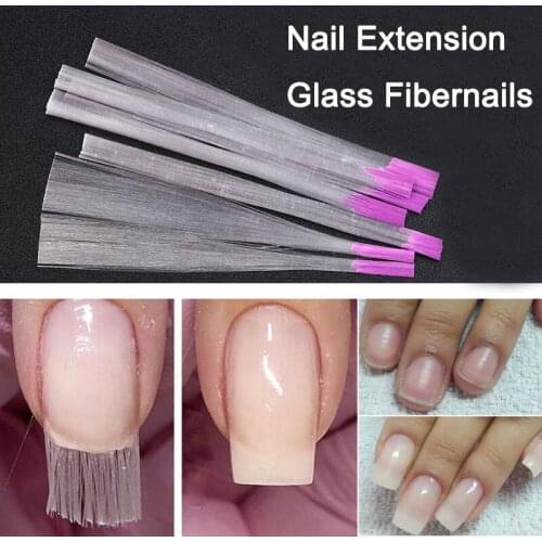10Pcs/set Fiberglass Nail Extension Glass Fibernails Fiber Nail Silk Extension Set False Nail Acrylic Tips Nail Salon Tools