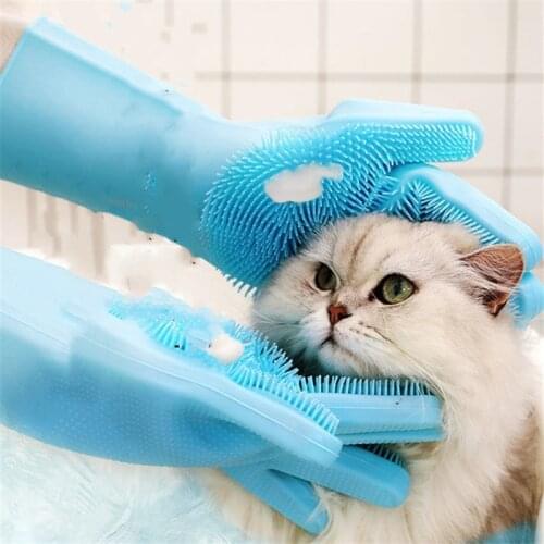 Pet Hair Grooming Glove Soft Cat Hair Remover Gentle Deshedding Brush Clean Comb Animals Glove Bath Tool Massage Brush