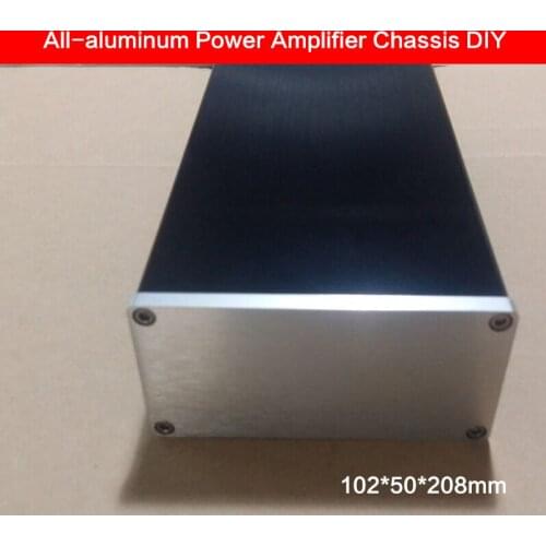 102*50*208mm All-aluminum Power Amplifier Chassis DIY Small Power Supply Case Audio Shell Amplifier Box with Power Supply Seat