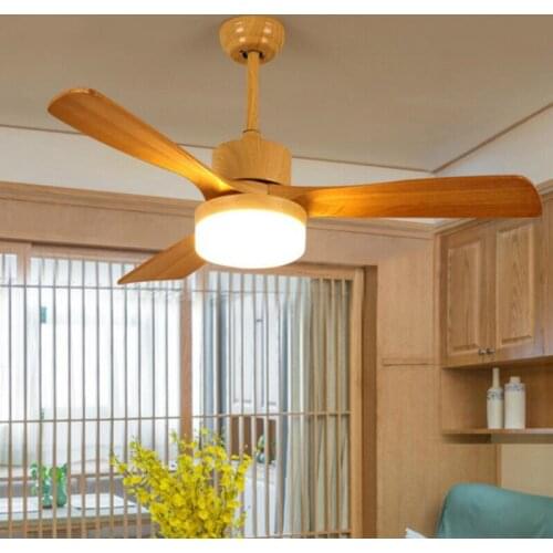 LED AC village ceiling fans with lights minimalist dining room living room ceiling fan with remote control