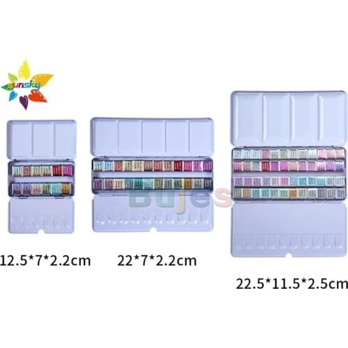 Superior Solid pearlescent watercolor pigment set watercolor package 12/36/48 color nontoxic portable drawing set art supplies