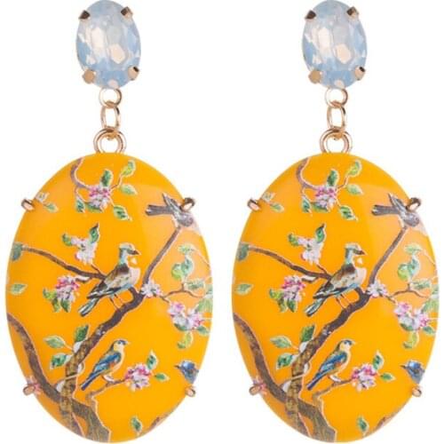 Exaggerated Popular Hot-Selling Earrings Metal Acrylic Flowers And Plants Earrings Multi-Colored Studs Jewelry