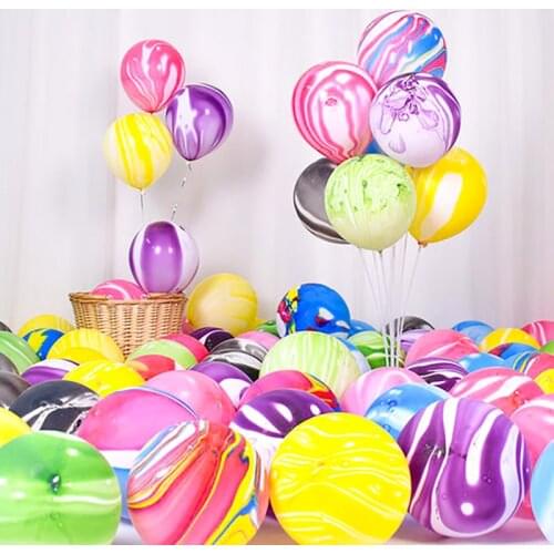 5/10pcs 10/12 Inch Agate Marble Latex Balloons Colorful Wedding Birthday Party Decoration Ballons Kids Toys Air Helium Globos