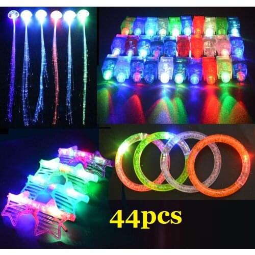 LED Light Up Toys Party Favors Glow in the Dark Glow Bracelet Glasses Led Hair Clip Finger Lights Cat Bunny Headband Christmas