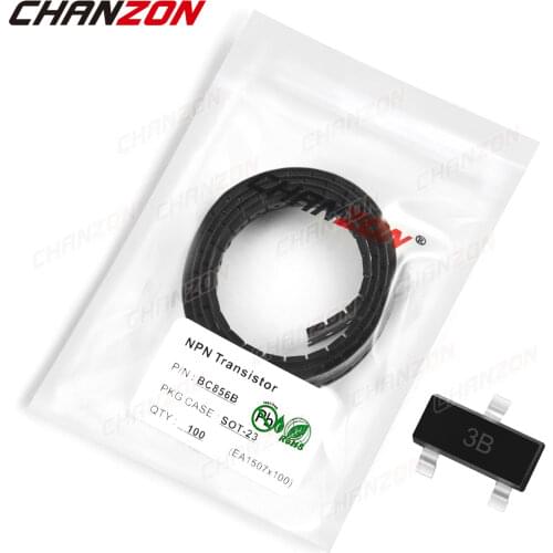 100Pcs BC856B SOT-23 BC856S MD NPN Transistor Bipolar Junction BJT Triode Tube Fets -0.1A -80V Mark 3B Single Integrated Circuit