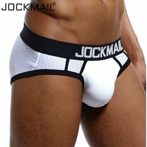 JOCKMAIL Sous Vetement Sexy Multicolor Low-waist Mesh Briefs Men Ropa Interior Hombre Gay Calzoncillos Sexi Bragas