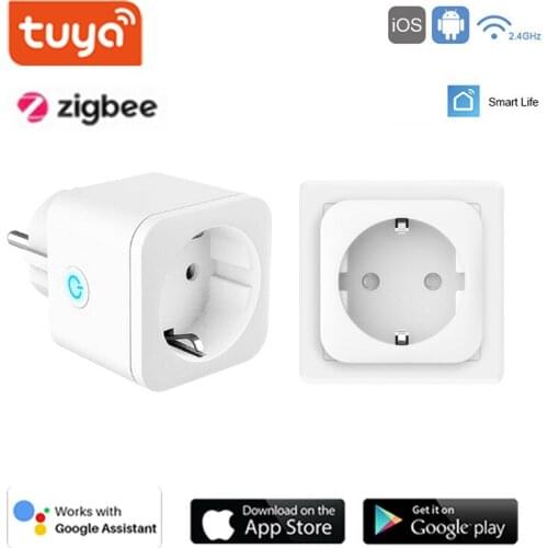 Tuya WiFi EU Smart Plug 16A 220V Adapter Wireless Remote Voice Control Power Monitor Timer Socket For Google Portable Home Plug