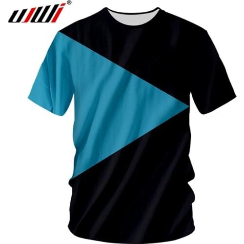 UJWI Geometry And Triangle Man Tee Shirt 3D Printed Black Blue Sportswear Best Selling Mens New Recommend O Neck Tshirt