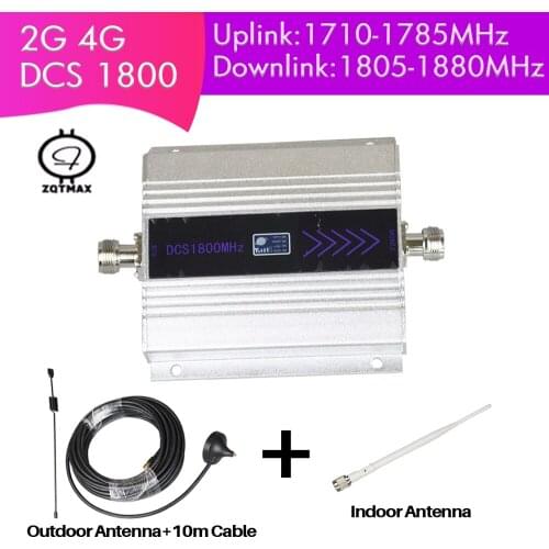 ZQTMAX 2G 4G Signal Booster DCS Repeater LTE 1800mhz Mobile Signal Amplifier 60dB and antenna accessories