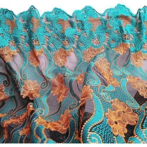 Embroidery 2021 Tulle French Net Lace Fabric 5 yards Luxury Green Mesh Nigeria Lace White African Lace Fabric for Wedding Dress