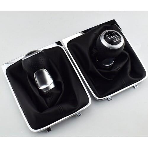High Quality 5 6 Speed Car Gear Shift Knob With Gaiter Boot Cover Frame For VW Passat B6 2005 2006 2007 2008 2009 2010 2011