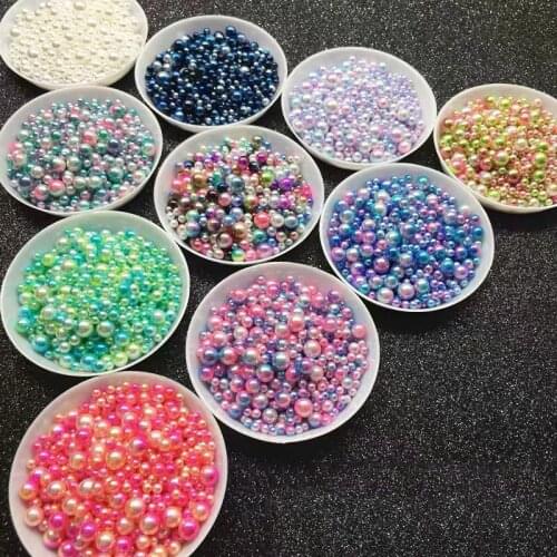 Multi Size No Holes Pearls Round Plastic Acrylic Beads for DIY Jewelry Making Accessories