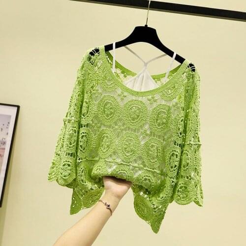 Women Blouse Summer Blouse Lace Womens Skirt Loose Hollow Sweater Blusas Mujer De Moda