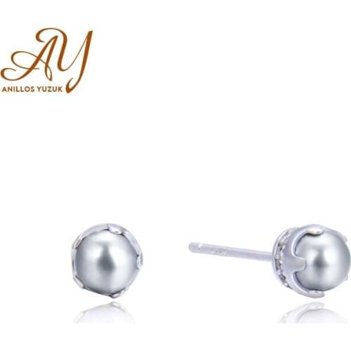 Anillos Yuzuk High Quality 100% 925 Sterling Silver Natural Fresh Wate Gray Pear Stud Earrings For Women Engagemen Fine Jewelry