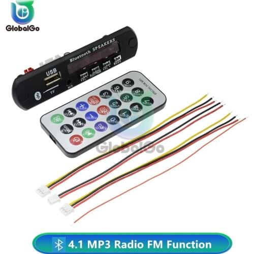 1 set Car TF Card Version MP3 Bluetooth 4.1 Decoder Board with Radio FM Function Automobile Car Audio Module MP3 Speaker 12V 5V