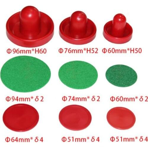 1set Air Hockey Accessories Goalies Puck Felt Pusher Mallet Adult Table Games