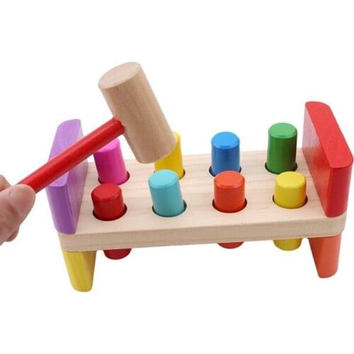 1Set Baby Colorful Wooden Beat Toys With Hammer Kids Preschool Toys Multifunctional Tool Maintenance Box Baby Nut Combination