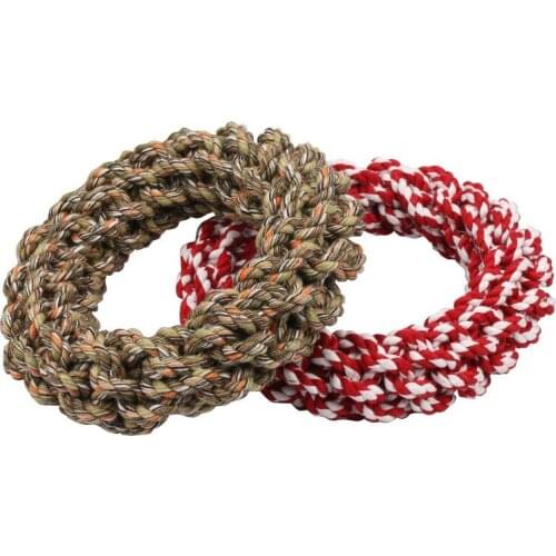1PC Pet Toy Dog Interaction Rope Knot Toy Bite-resistant Teeth Rope Ring Medium And Large Toys