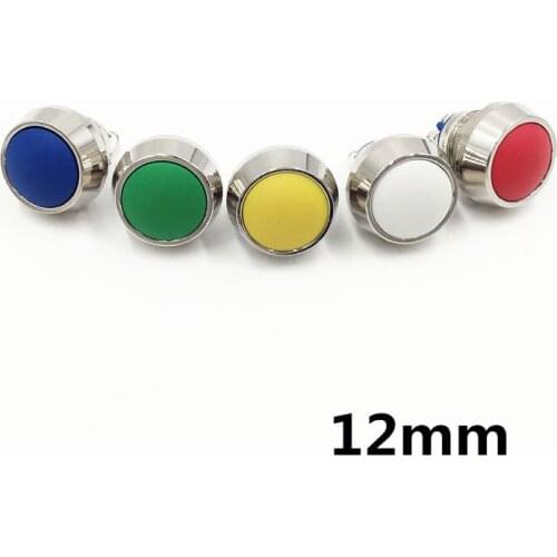 10pcs 12mm Momentary Push Button Switch Colored switches Spherical Metal Car Modification Horn Doorbell Switch