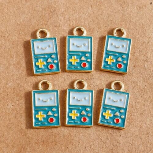 10pcs/lot Enamel Playing Game Console Charms Cute Earrings Pendants DIY Jewelry Findings for Bracelets Necklaces