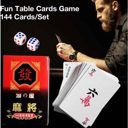 144 Cards/Set Chinese Traditional Mahjong Playing Cards With 2 Dices For Fun Table Cards Game