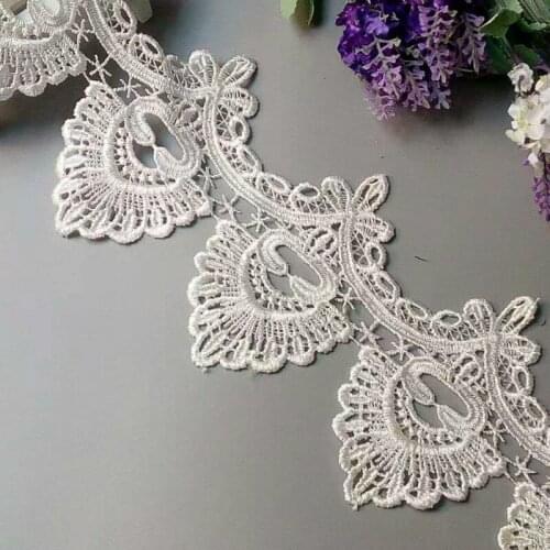 2 yards White 12 cm Lace Ribbon Trim Applique for Costumes Dresses Trimmings Lace Fabric Embroidery Strip Sewing New
