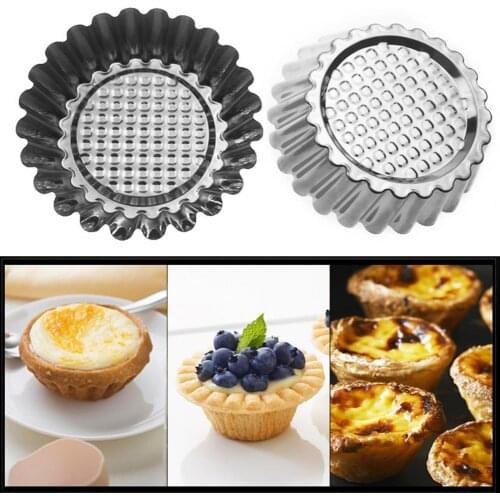 20Pcs Baking Cups Non-Sticky Easy to Demold Stainless Steel Egg Flan Tart Mould