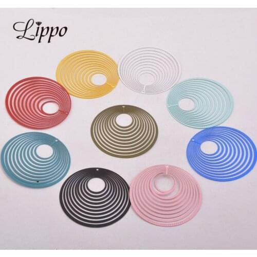 30pcs AB1835 44mm Filigree Big Round Charms Earring Pendant Diy Jewelry Necklace