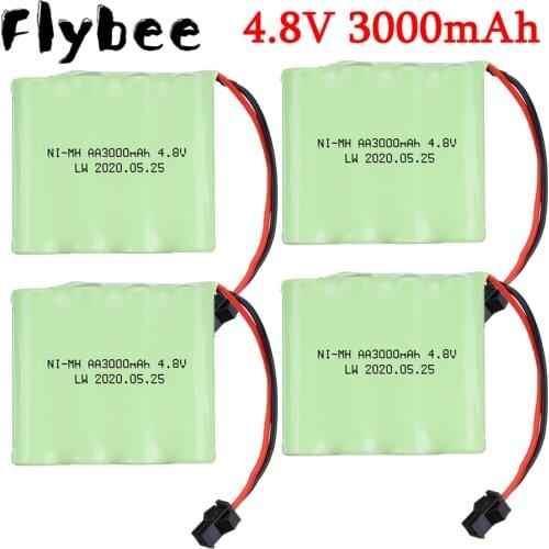 4.8v 3000mah AA NiMH Battery For Rc toys Cars RC Tanks RC truck RC Off-road racing RC Robots Boats 4.8v toy accessories 1-5pcs