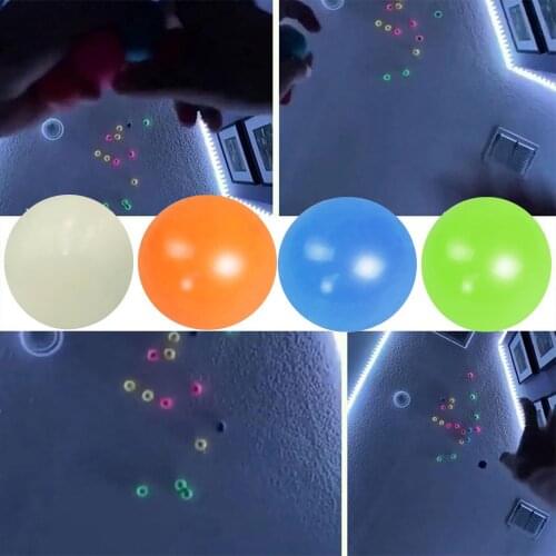 4pcs/set stick target ball stick wall ball pressure relief light ball soft toy ceiling gifts for children