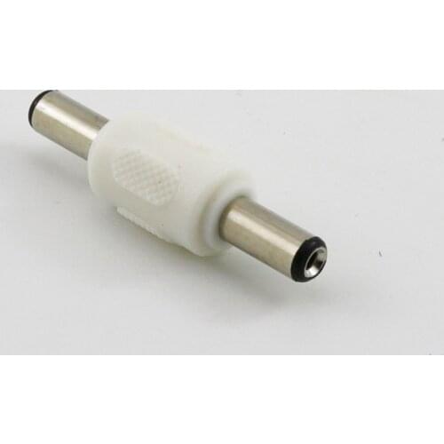 5x DC Power 5.5mm x 2.1mm Male to Male Plug Extension Connector Adapter for CCTV Camera White Straight