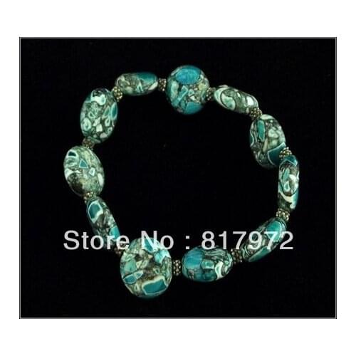 5pcs Simple style glamour howlite stone howlite bead bangle bracelet elasticity aadjustable party gift