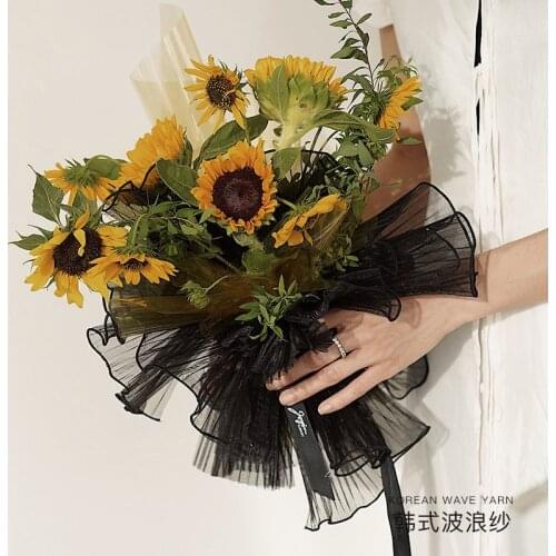 5 Yards Wave Yarn Flower Bouquet Packaging Mesh Yarn Wrapping Paper Material Rose Gauze Mesh Gauze Floral Flower Shop Material