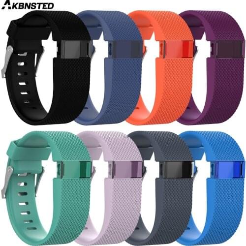 AKBNSTED Soft Replacement Silicone Strap For Fitbit Charge HR Sport Wristband Watch Band For Charge HR Smart Watch Accessories
