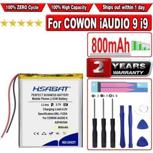 HSABAT 800mAh Speaker Battery for COWON iAUDIO 9 i9