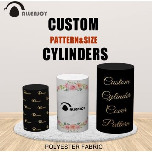 Allenjoy Happy Birthday Round Backdrops Pastel Pink Graffiti Glitter Rose Gold Elegant Baby Party Circle Background Photobooth