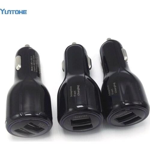 Wholesale QC3.0 Fast Charge 3.1A Quick Charge Car Charger Dual USB Fast Charging For IPhone For Samsung Galaxy S8 HTC M9 50pcs