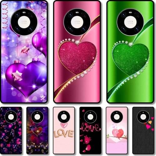 Colorful love Phone Case For Huawei mate 40 30 10 20 40 8 9 Lite Z Pro RS black cell shell