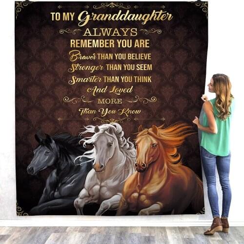 To My Granddaughter 3d printed fleece blanket for Beds Hiking Picnic Thick Fashionable Bedspread Sherpa Throw Blanket