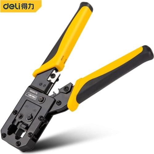 Deli DL381068 Labor-Saving Ratchet Network Pliers 6P/8P Compression Interface Die Electrician Tools Wire Stripper