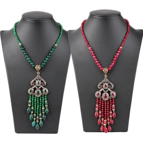 Ethnic Necklace Bohemian Long Tassel Pendant Necklaces Gypsy Women Choker Boho Statement Collar Bib Femma Jewelry Vintage Bridal