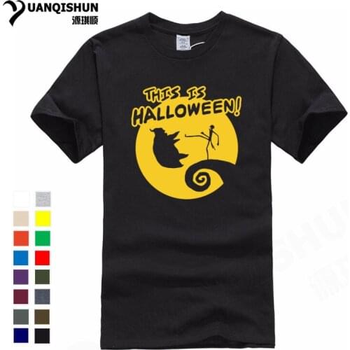 Boutique T Shirt Funny Cartoon Printed T-Shirts This is Halloween Humor Design Tshirts Top Quality Casual Cotton Tees
